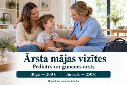 Ārsta mājas vizīte Rīgā un Jūrmalā Republikas laukuma klīnika